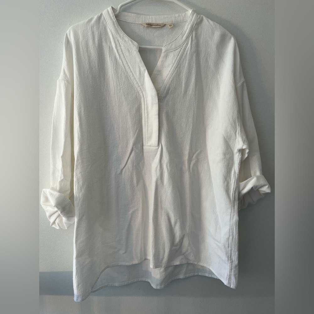 Soft Surroundings flowy white shirt